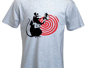 Banksy Speaker Rat Mens T-Shirt