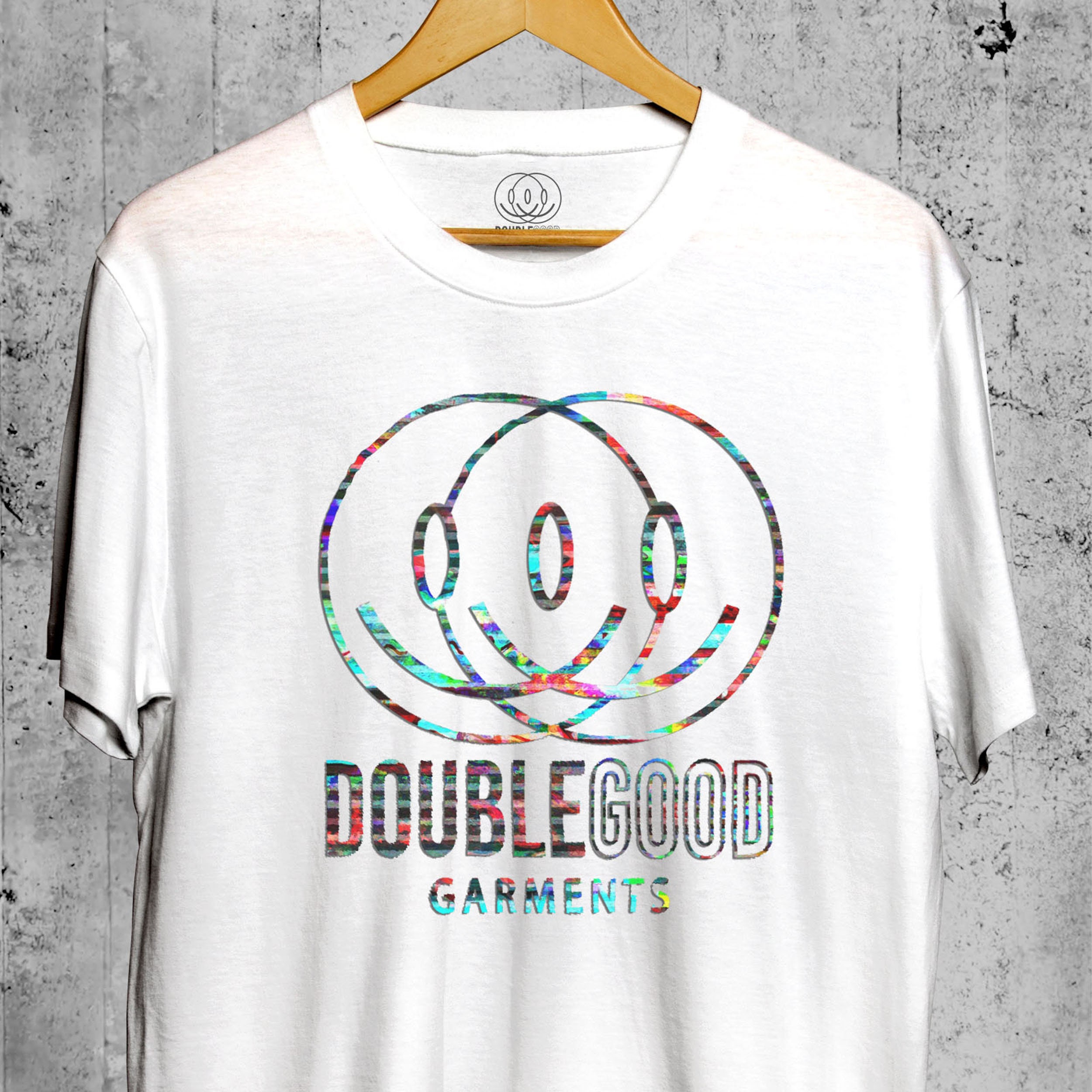 Image of Acid Glitch Smiley Men's Double Good Garments T-Shirt