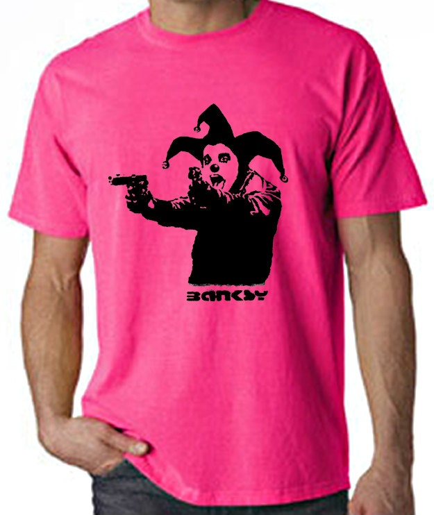 Image of Banksy Insane Clown Men's Neon T-Shirt