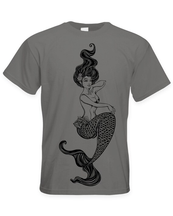 Sirène Tattoo T-Shirt grande impression T-Shirt Tattoo homme-mer sirène fantastique 2396db Sirène Tattoo T-Shirt grande impression T-Shirt Tattoo homme-mer sirène fantastique 2396db