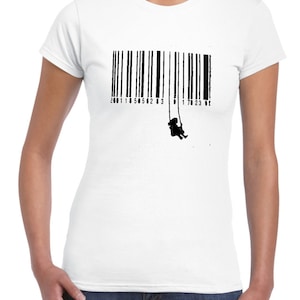 Banksy Barcode Swing Girl Women&#39;s T-Shirt
