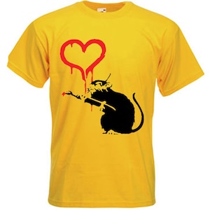 Banksy Love Rat Mens T-Shirt