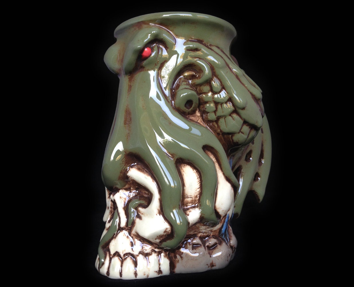 Cthulhu Mug, Handmade, H.P. Lovecraft, Ceramic, Tableware, Gift for him, Mans gift