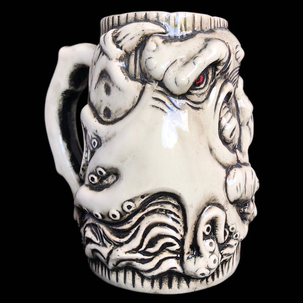 Cthulhu Beer Mug-Made To Order, Handmade Cthulhu Beer Stein, Sculpted Relief Decoration, H.P.Lovecraft, Mighty Cthulhu beer mug