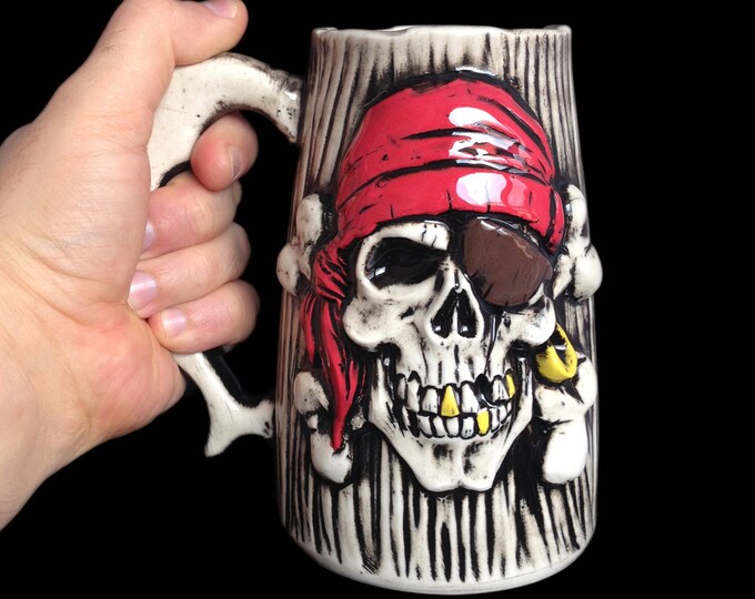 Pirate Skull Beer Stein Pirate Beer Mug Birthday Gift for Etsy