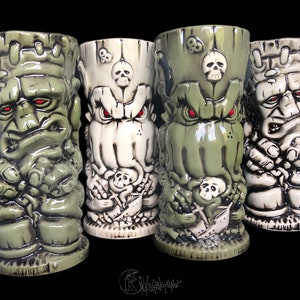 Custom Tiki Mug, Personalized Tiki Mug, Personalized Frankenstein Tiki Mug, Personalized Cthulhu Tiki Mug image 2