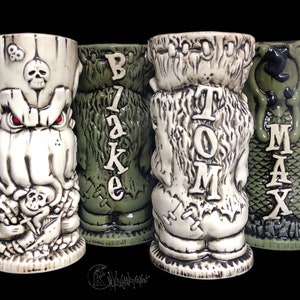 Aangepaste Tiki-mok, gepersonaliseerde Tiki-mok, gepersonaliseerde Frankenstein Tiki-mok, gepersonaliseerde Cthulhu Tiki-mok