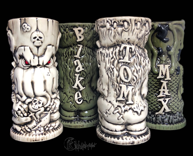 Custom Tiki Mug, Personalized Tiki Mug, Personalized Frankenstein Tiki Mug, Personalized Cthulhu Tiki Mug image 1