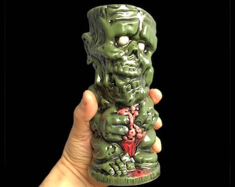 Zombie Tiki Mug, Handmade tiki mug