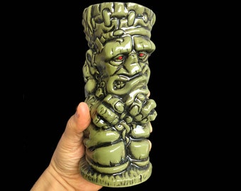 Tiki Mug, Frankenstein Tiki Mug, Colorful Mug, Handmade tiki mug