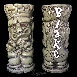 Custom Tiki Mug, Personalized Tiki Mug, Personalized Frankenstein Tiki Mug, Personalized Cthulhu Tiki Mug Frankenstein