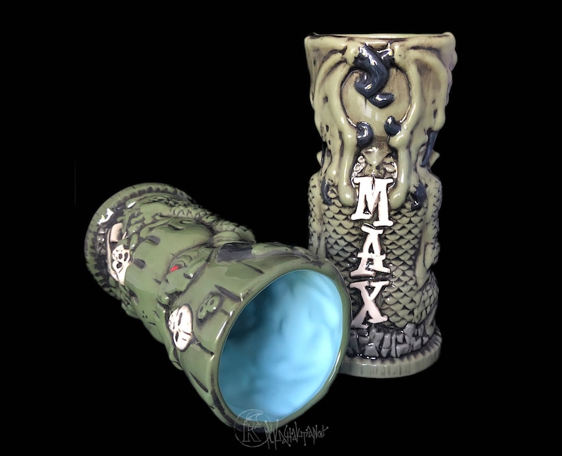 Custom Tiki Mug, Personalized Tiki Mug, Personalized Frankenstein Tiki Mug, Personalized Cthulhu Tiki Mug Cthulhu
