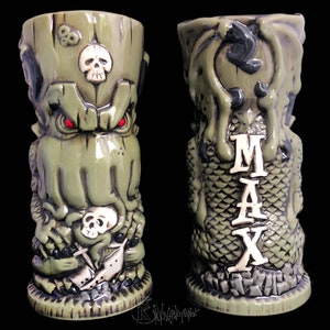 Custom Tiki Mug, Personalized Tiki Mug, Personalized Frankenstein Tiki Mug, Personalized Cthulhu Tiki Mug image 3