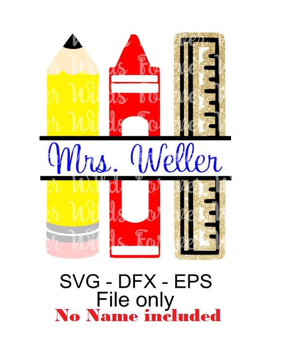 Download Teacher svg Back to school svg Crayon svg Pencil | Etsy