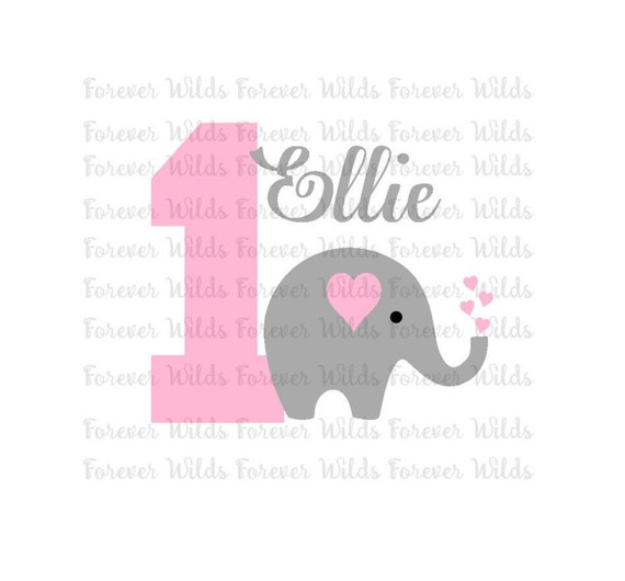 First Birthday Svg Elephant Birthday Svg Silhouette Cut Etsy