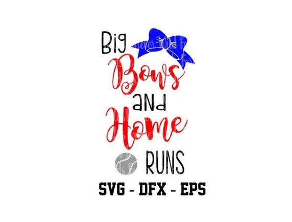 Download Big Bows & home runs svg dfx eps baseball sis softball | Etsy