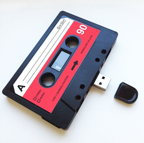 Black cassette USB memory stick, 8GB