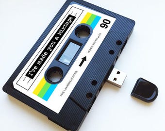 4GB/8GB/16GB USB Mix tape- Retro Personalized- Quirky Gift - Anniversary Present, Boyfriend , Flash Drive