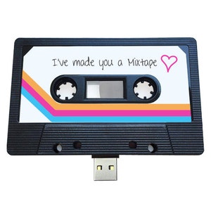 4GB/8GB/16GB USB Mixtape -  Retro Anniversary Gift , Loved One, Cute Birthday Present- Valentines Day , Girlfriend, Friend - Cassette