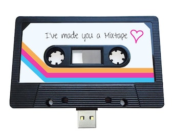 Mixtape USB de 4GB/8GB/16GB - Regalo de aniversario retro, Ser querido, Lindo regalo de cumpleaños- Día de San Valentín, Novia, Amigo - Cassette