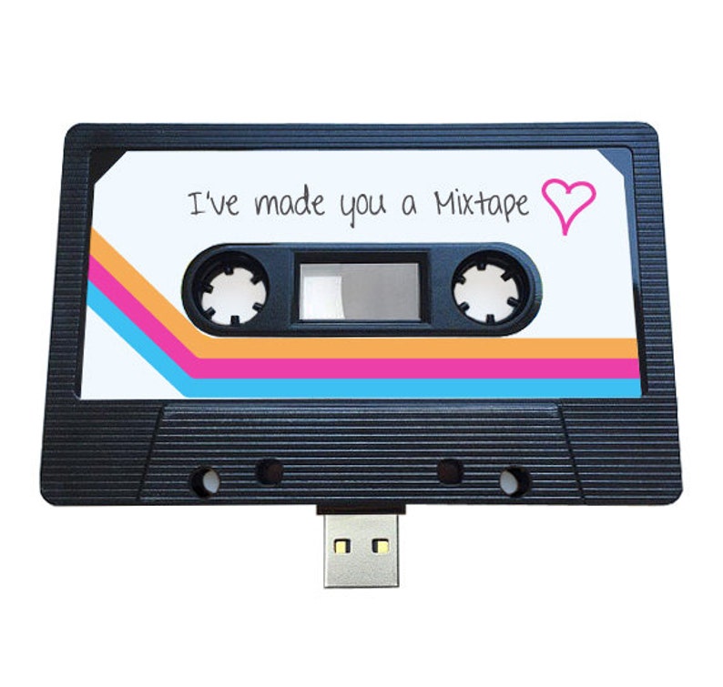 4GB/8GB/16GB USB Mixtape Retro Anniversary Gift , Loved One, Cute Birthday Present Valentines Day , Girlfriend, Friend Cassette image 1