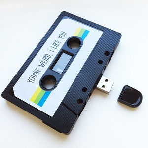 4GB/8GB/16GB You're Weird, I Like You USB Mixtape Retro Personalised Gift Love, Birthday Present, Boyfriend, Girlfriend, Friend image 2