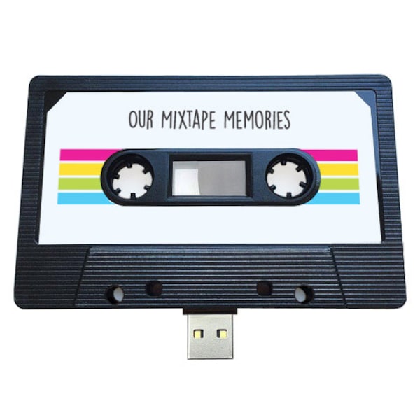 4GB/8GB/16GB USB Mixtape - Retro Christmas Gift - Love, Couple, Birthday, Boyfriend, Girlfriend, Bestfriend , Husband, Wife - Flash Drive