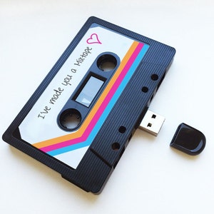 4GB/8GB/16GB USB Mixtape Retro Anniversary Gift , Loved One, Cute Birthday Present Valentines Day , Girlfriend, Friend Cassette image 2