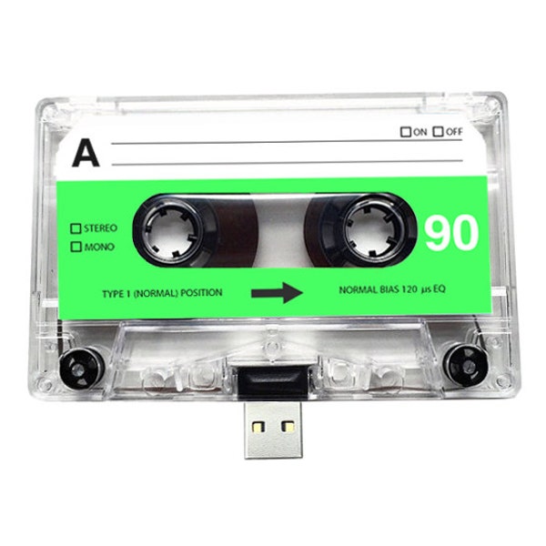 4GB/8GB/16GB USB Mixtape - Retro Personalised Gift -Green, Birthday, Wedding Present- Boyfriend, Best friend- Flash Drive