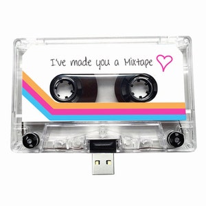 4GB/8GB/16GB USB Mix tape Retro Personalised Gift Loved One, Birthday, Valentines Day Boyfriend, Girlfriend, Best friend Flash Drive image 1