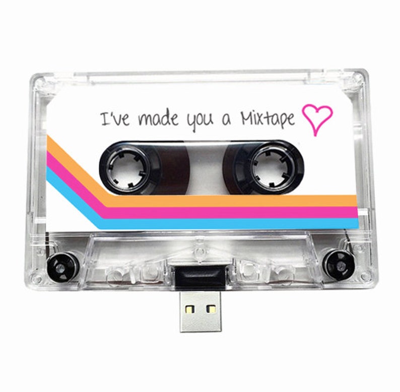 4GB/8GB/16GB USB Mix tape Retro Personalised Gift Loved One, Birthday, Valentines Day Boyfriend, Girlfriend, Best friend Flash Drive image 1