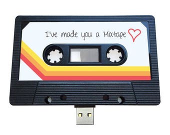 4GB/8GB/16GB USB Mixtape - Retro Personalised Gift -  Loved One, Red, Girlfriend, Boyfriend- Cute Birthday Present- Valentines Day