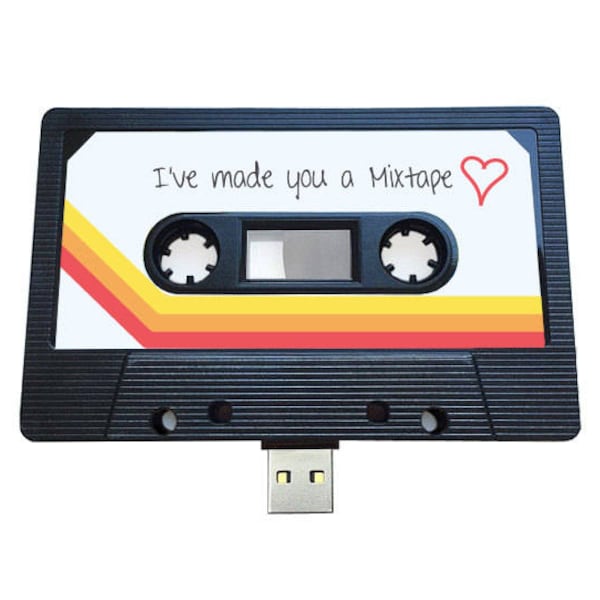 4GB/8GB/16GB USB Mixtape - Retro Personalised Gift -  Loved One, Red, Girlfriend, Boyfriend- Cute Birthday Present- Valentines Day