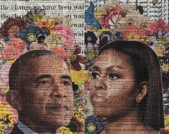 Barack and Michelle Art print, Obama art set of 2, Nursery Wall Art, Inspirational  art prints, college dorm decor, Couples Gift Set