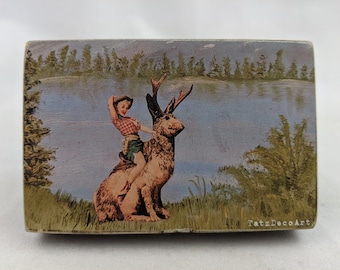 Refrigerator Magnet / Office Magnets / Dorm Room Magnets / Jackalope/ Small Art / Art for Small Space / Photo on WoodDorm Room Art