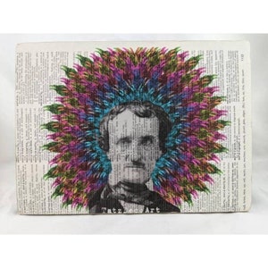 Edgar Allen Poe Art Print, Edgar Allen Poe the Raven, Poe Dictionary Art Print, Colorful Rainbow Art Print, Dorm Room Art, Gift for Writer
