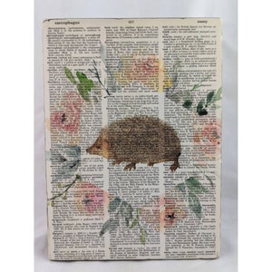 Hedghog Art print for wall, Hedgehog Dictionary art print, 5th anniversary gift, Gift for daughter, Teens room art, Hedgehog art for nursery