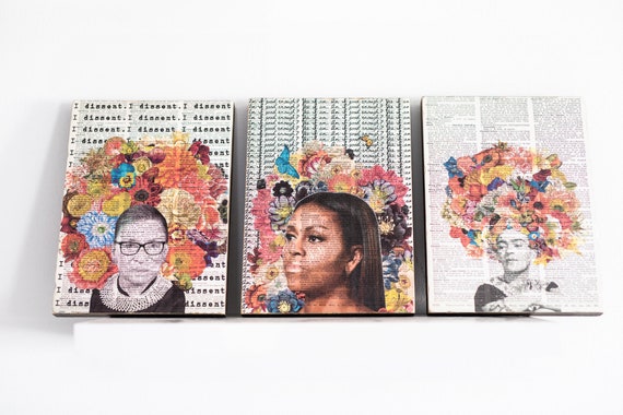 Feminist Art Print Set, Michelle Obama Art, Ruth Bader Ginsburg