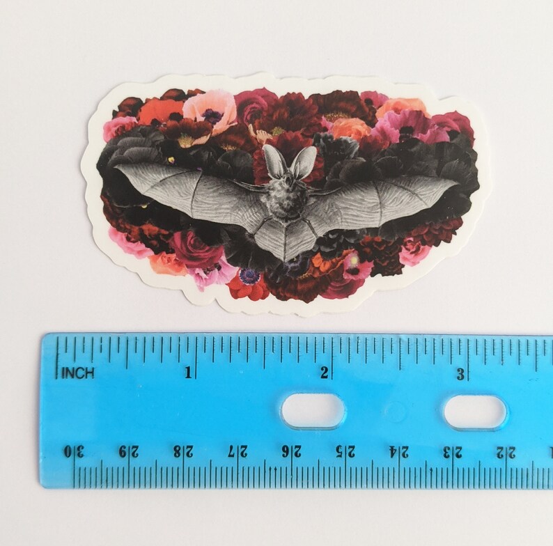 Bat Sticker Floral Bat Sticker Die Cut Vinyl Sticker Laptop - Etsy
