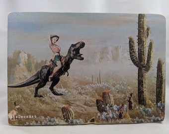 Pinup Art, Jackalope Print, T Rex Wall Art, Tyrannosaurus Rex Art, Nursery Wall Art, Housewarming Gift, Man Cave Art, Farmhouse Wall Art