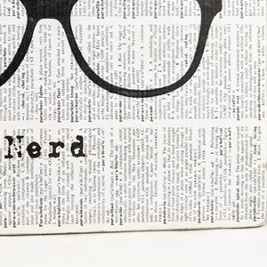 Book Nerd, Book Art, Art for Reader, Art for Book Lover, Art for Teacher, Library Art, Dictionary Art, Dictionary Art Page, Nursery Wall Art image 4