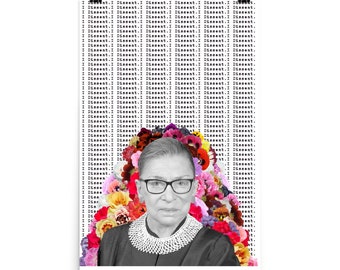 RBG Giclée Print, Beruchte RBG print, Ik dissent, Ruth Bader Ginsburg print, feministische kunst print, Feminist Poster, 24 x 36 Rbg Poster, Dorm