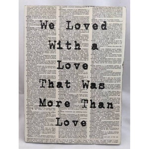 Annabel Lee Art, Edgar Allen Poe Art,We Loved With A Love, Famous Poem Art, Literary Art Print,Boho Home Art, Typography Art, Nursery Art