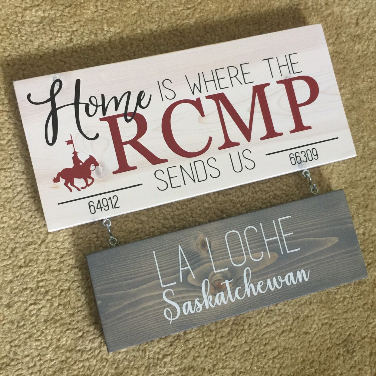 Home is Where the RCMP Sends Us Line Version Hanging Wooden Etsy Canada