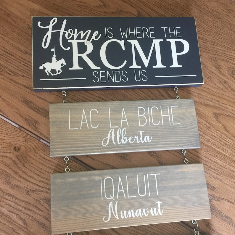 Rcmp Signage Design Home is Where the RCMP Sends Us Line Version Hanging Wooden Sign - Etsy ...