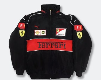 F1 Ferrari Jacket Embroidered Racing Jacket Formula 1 Vintage Unisex Y2K 90s Streetwear Racing Gift Men's CClothing, Gift Girl Clothing