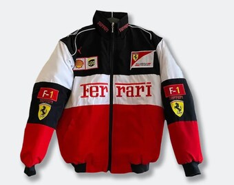 Giacca da corsa Ferrari di Formula 1, Giacca Ferrari F1, Giacca Ferrari, Giacca da corsa streetwear anni '90, Giacca unisex vintage Ferrari,Ferrari