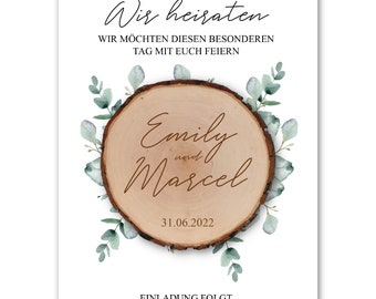 Save the Date Magnet inkl. Karte | Baumscheibe Eukalyptus