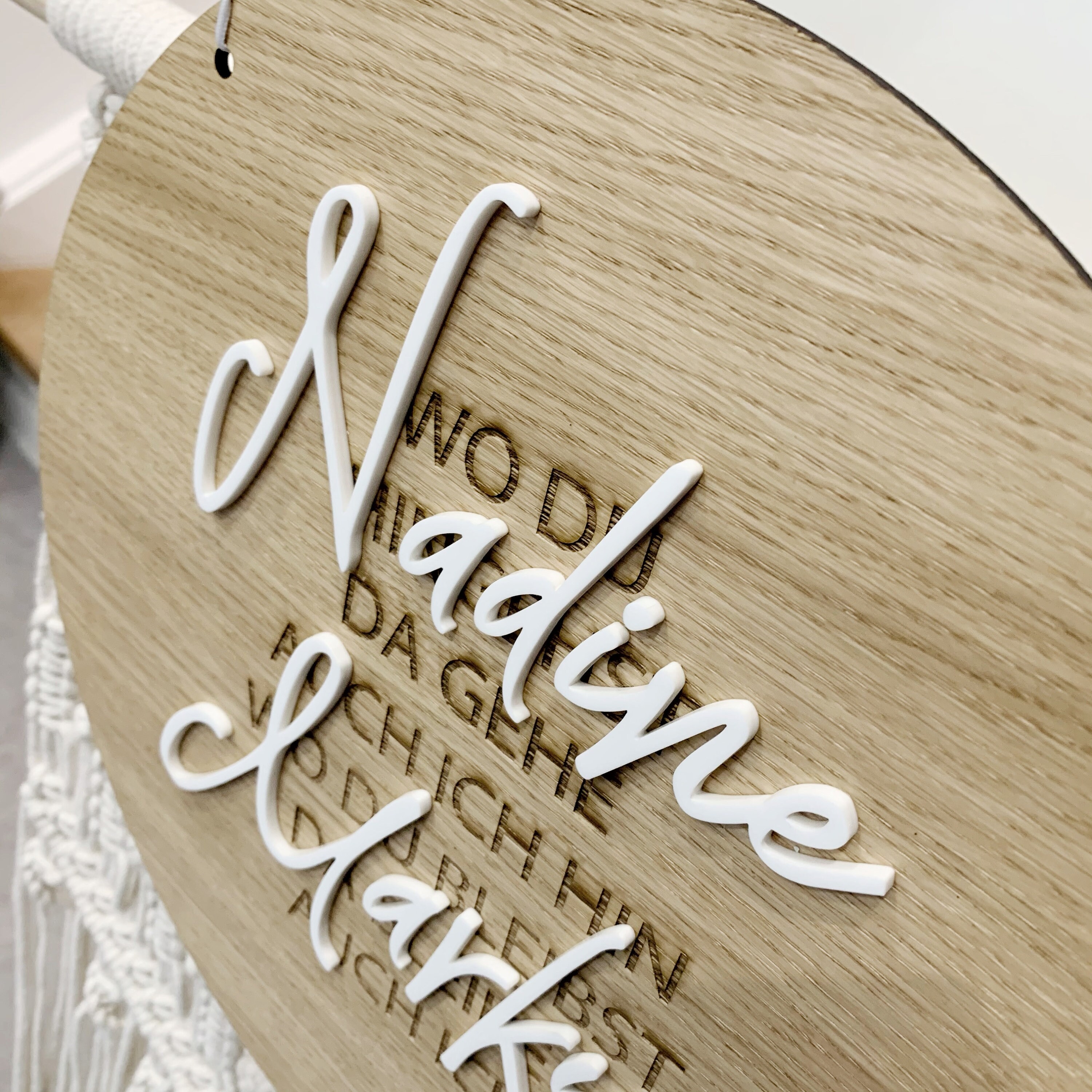 Rundes Holzschild mit Spruch und 3D Namen Hochzeit Etsy