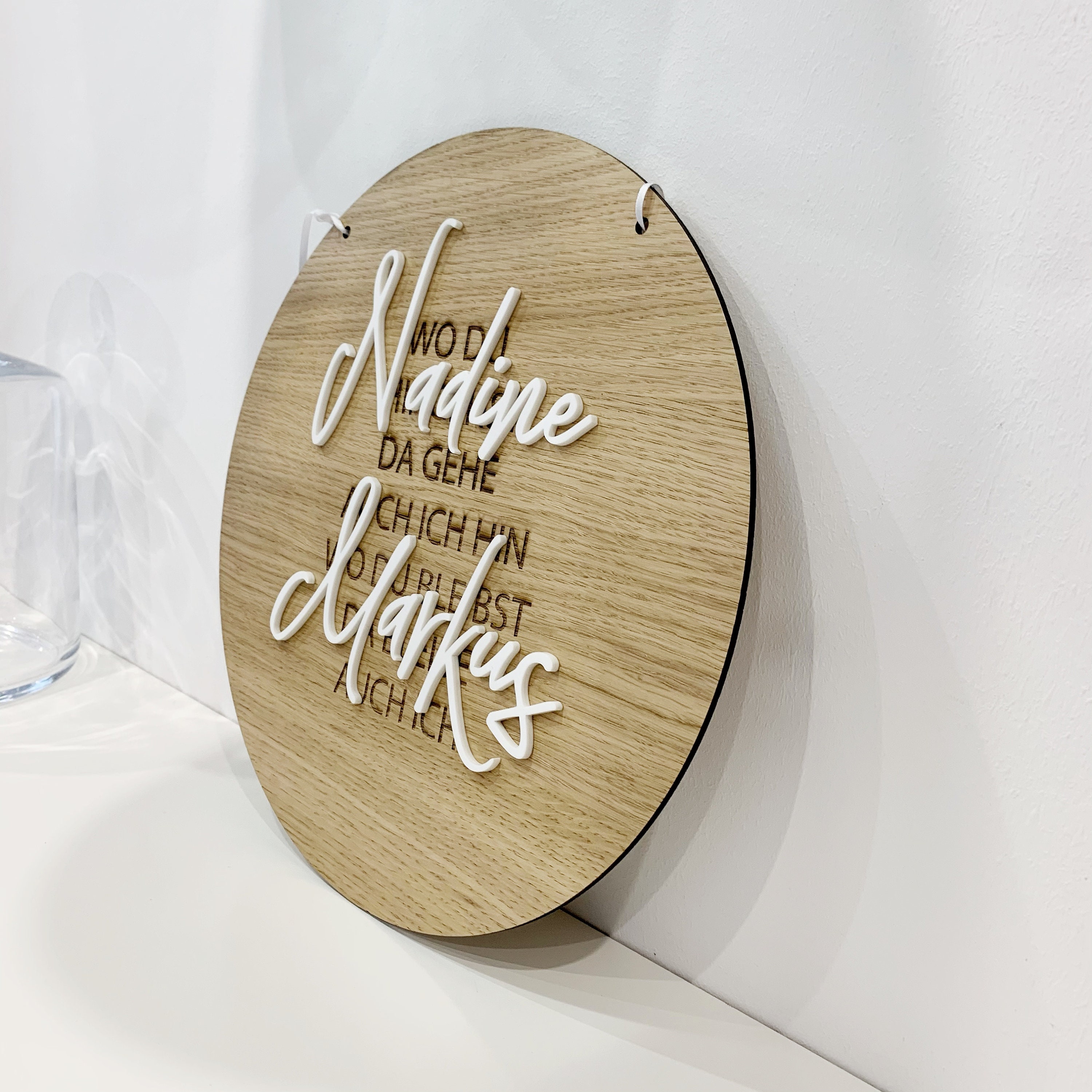 Rundes Holzschild mit Spruch und 3D Namen Hochzeit Etsy